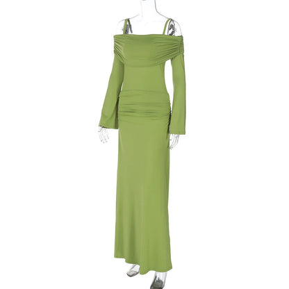 Elegant Dresses - Elegant Green Mermaid Gown Off-Shoulder Evening Dress