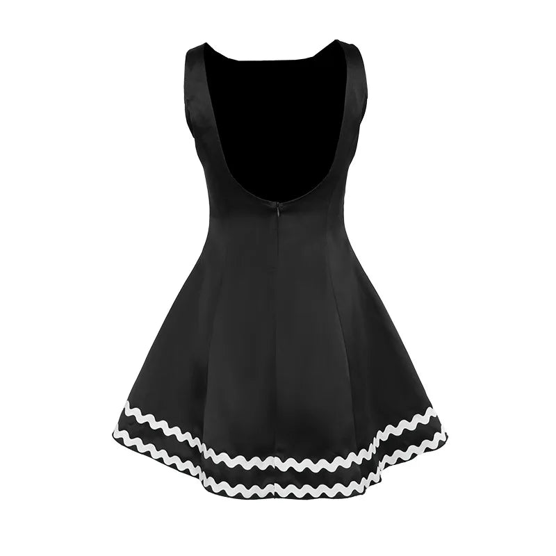 Elegant Dresses- Elegant Retro Flared Mini Dress for Cocktail Evenings- - Pekosa Women Fashion