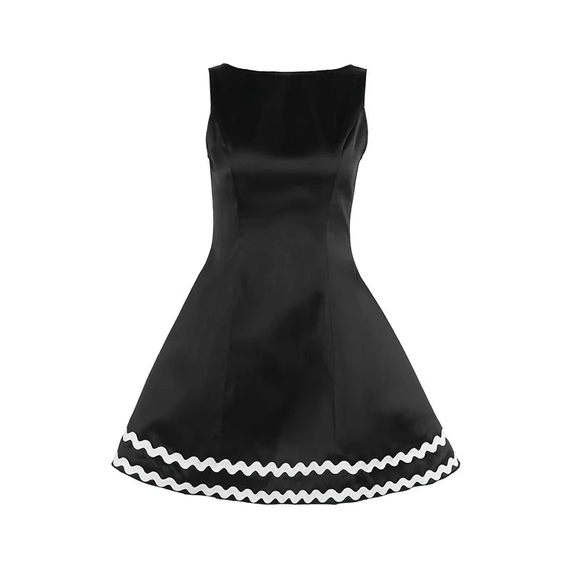 Elegant Dresses- Elegant Retro Flared Mini Dress for Cocktail Evenings- - Pekosa Women Fashion