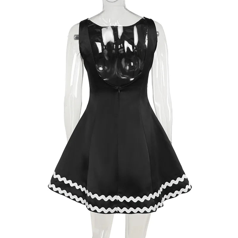 Elegant Dresses- Elegant Retro Flared Mini Dress for Cocktail Evenings- - Pekosa Women Fashion