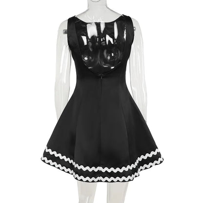 Elegant Dresses- Elegant Retro Flared Mini Dress for Cocktail Evenings- - Pekosa Women Fashion