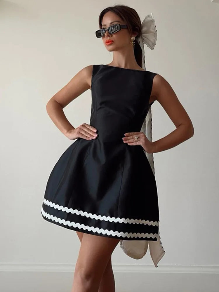 Elegant Dresses- Elegant Retro Flared Mini Dress for Cocktail Evenings- - Pekosa Women Fashion