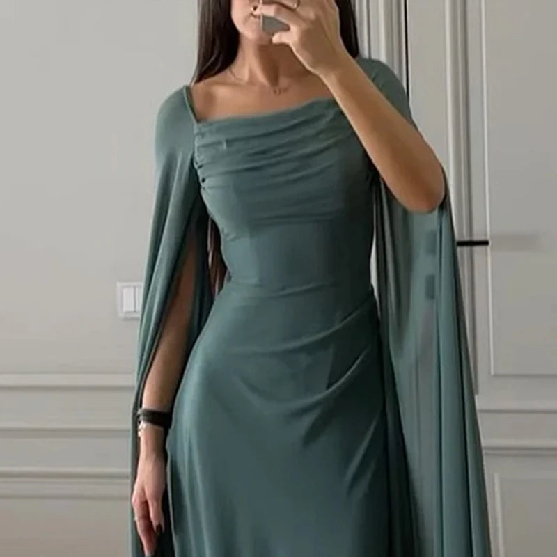 Elegant Dresses - Elegant Square Neck Gown Dress for Black-tie Events