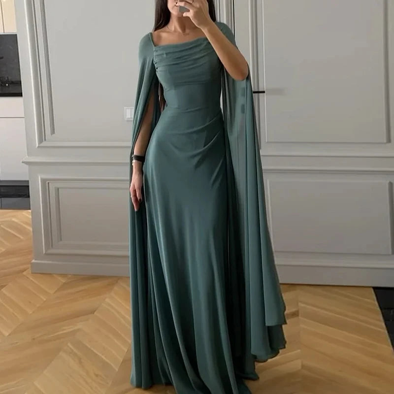 Elegant Dresses - Elegant Square Neck Gown Dress for Black-tie Events