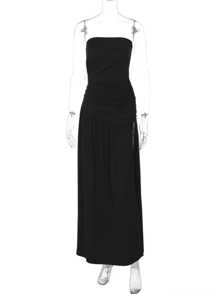 Elegant Dresses - Elegant Strapless Evening Gown Maxi Dress