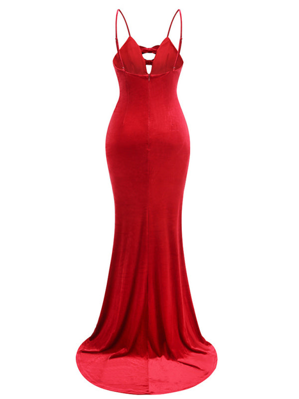 Elegant Dresses - Elegant Velvet Gala Gown Mermaid Evening Dress