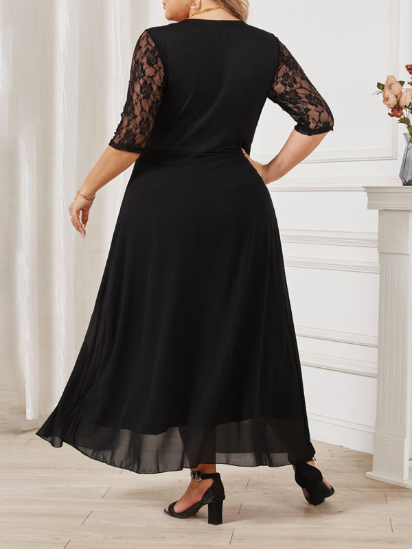 Elegant Dresses - Flowy Chiffon Midi Dress for Evening Celebrations