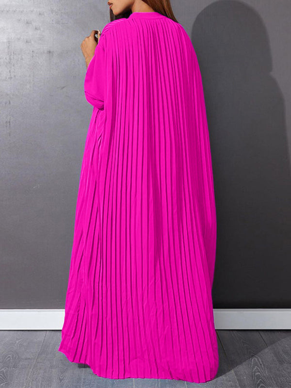 Elegant Dresses - Flowy Pleated Maxi Dress Tunic for Church Services