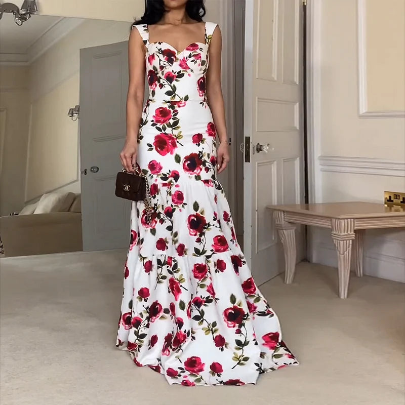 Elegant Dresses - Garden Wedding Floral Maxi Dress