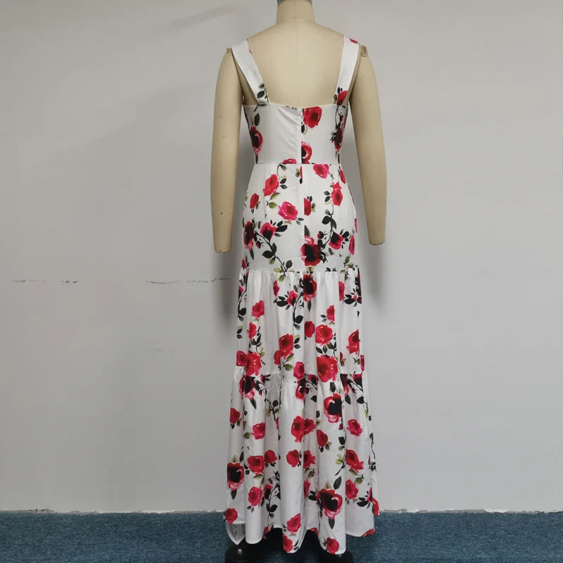 Elegant Dresses - Garden Wedding Floral Maxi Dress