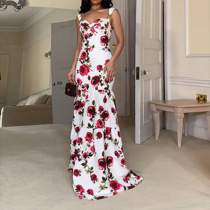 Elegant Dresses - Garden Wedding Floral Maxi Dress