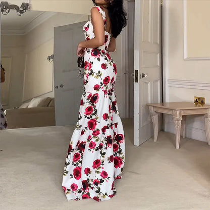 Elegant Dresses - Garden Wedding Floral Maxi Dress