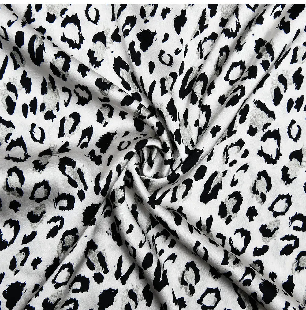 Elegant Dresses- Satin Women's Elegant Leopard Print Mermaid Maxi Dress- - Pekosa Women Fashion
