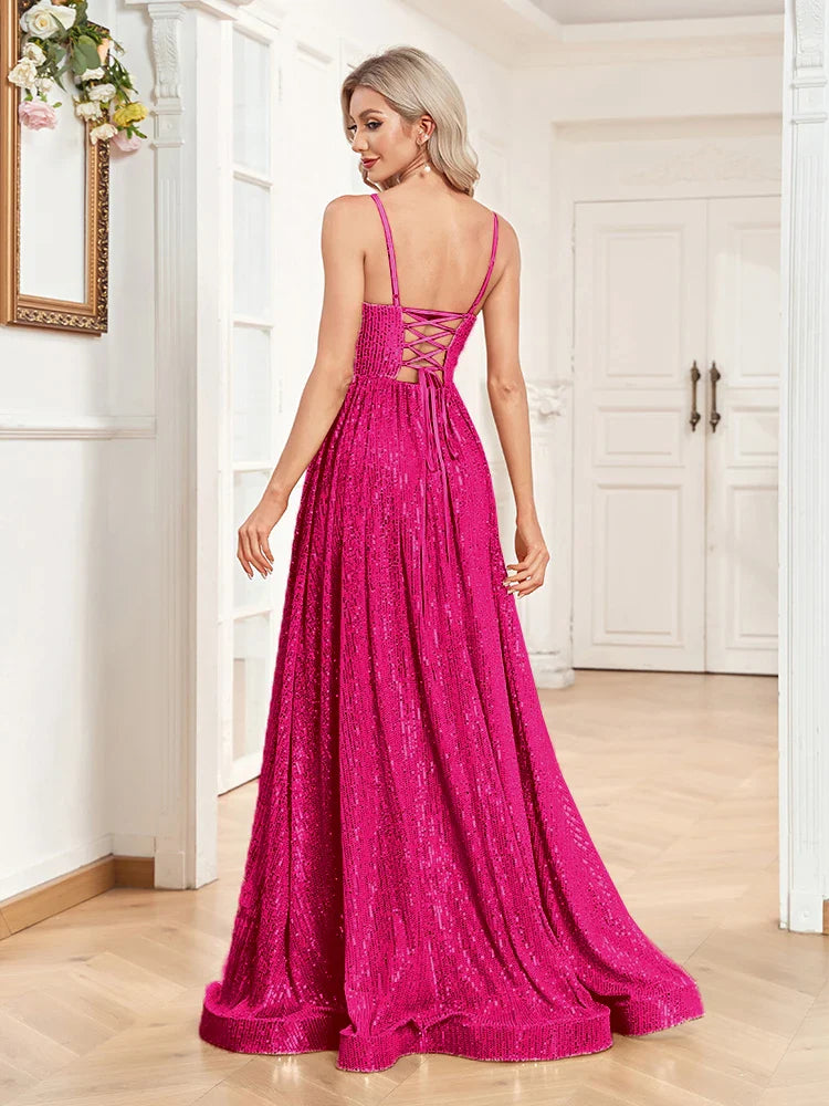 Elegant Dresses- Sequin Gown for High-End Events - Prom Dress- - Pekosa Women Fashion