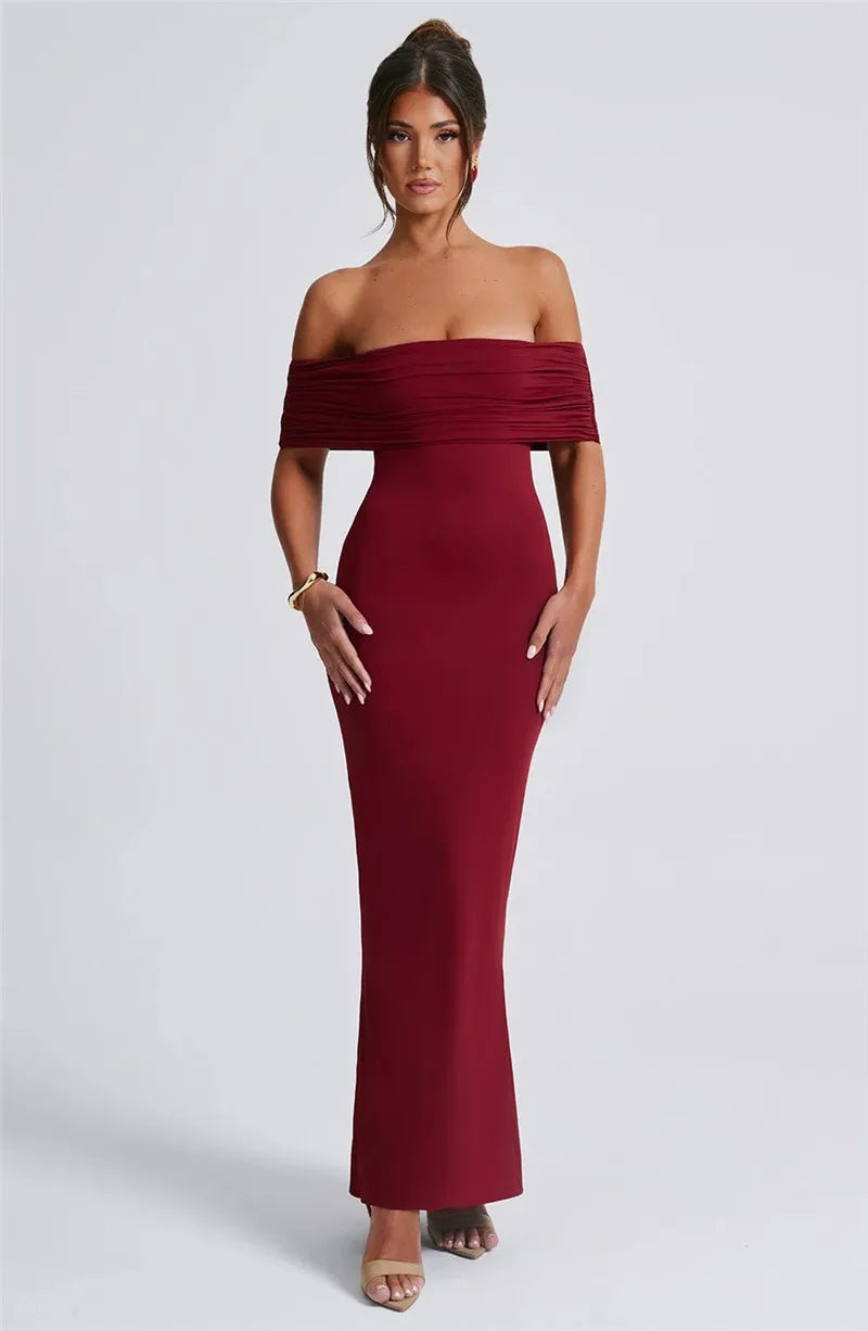 Elegant Dresses- Off-Shoulder Backless Gown - Mermaid Ruched Back Evening Dress- - Pekosa Women Fashion