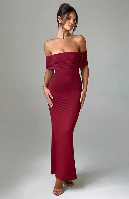 Elegant Dresses- Off-Shoulder Backless Gown - Mermaid Ruched Back Evening Dress- - Pekosa Women Fashion