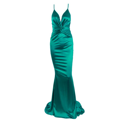 Elegant Dresses- Prom Vibrant Blue Sweep Train Gown - Mermaid Dress for Gala Nights- Green- Pekosa Women Fashion
