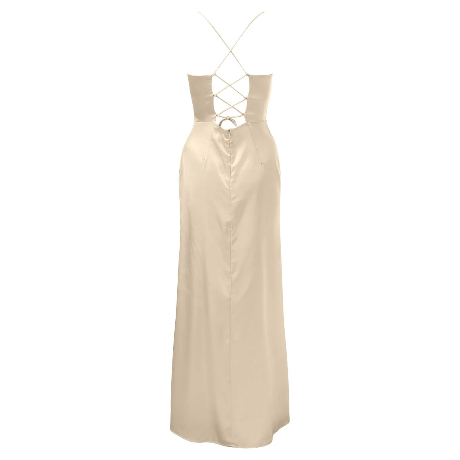 Elegant Dresses- Elegant Extravagance Satin Silk Finish Gown Dress for Gala Events- - Pekosa Women Fashion