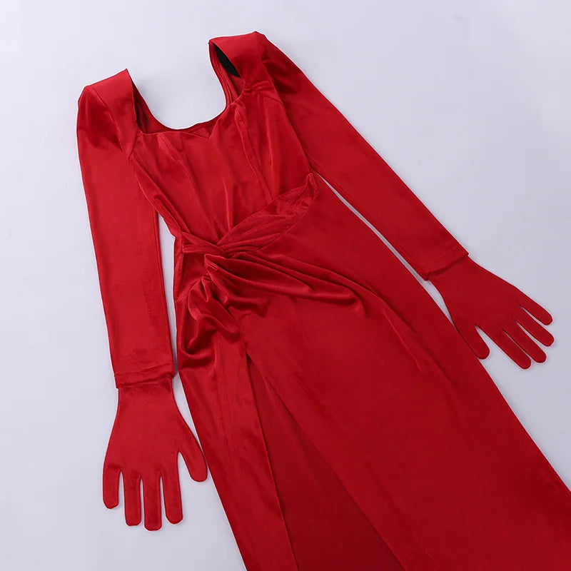 Elegant Dresses - Velvet Gown Evening Dress for Winter Galas