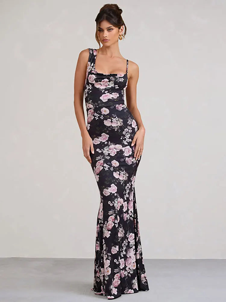 Elegant Dresses- One-Shoulder Maxi Dress for Elegant Evening Galas- - Pekosa Women Fashion