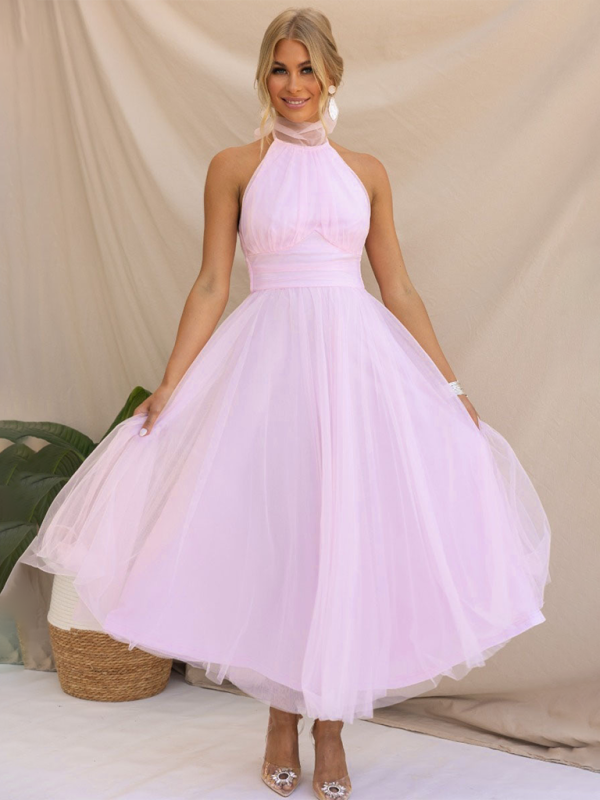 Women's Fit & Flare Tulle Dress for Wedding Receptions