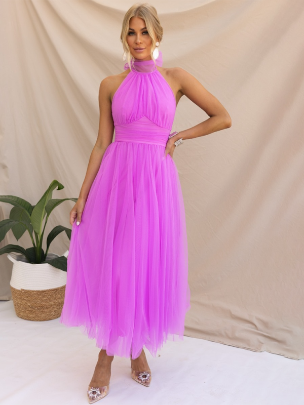 Robe en tulle ajustée et évasée pour femmes pour les réceptions de mariage