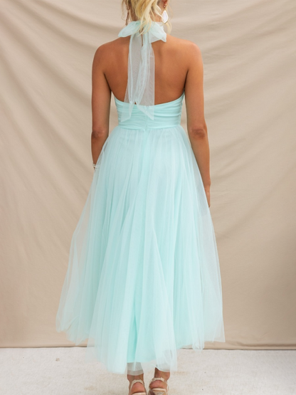 Women's Fit & Flare Tulle Dress for Wedding Receptions