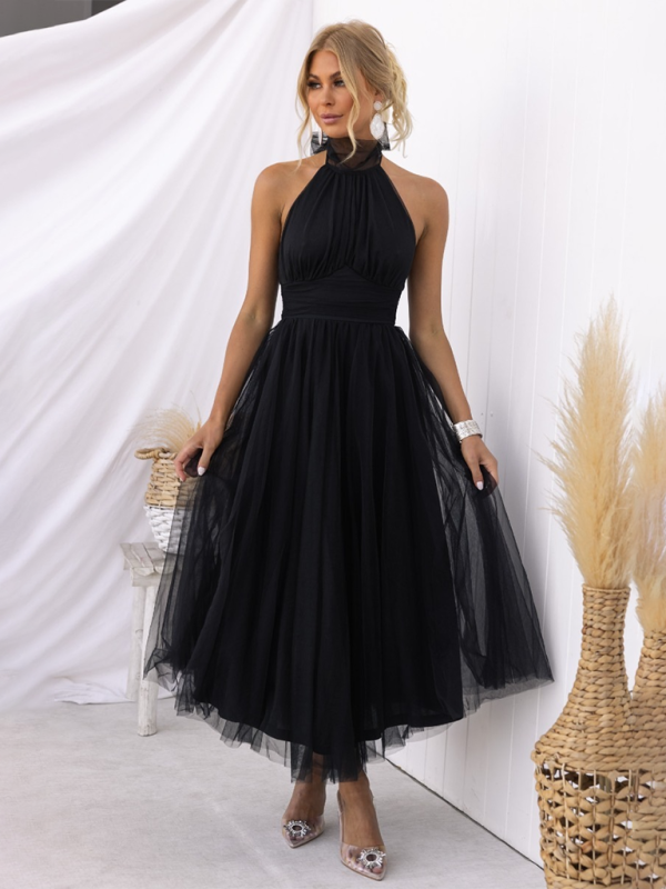 Women's Fit & Flare Tulle Dress for Wedding Receptions