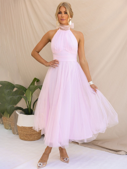 Women's Fit & Flare Tulle Dress for Wedding Receptions