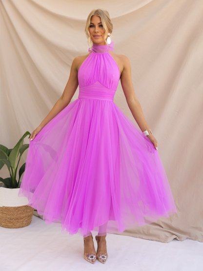 Robe en tulle ajustée et évasée pour femmes pour les réceptions de mariage