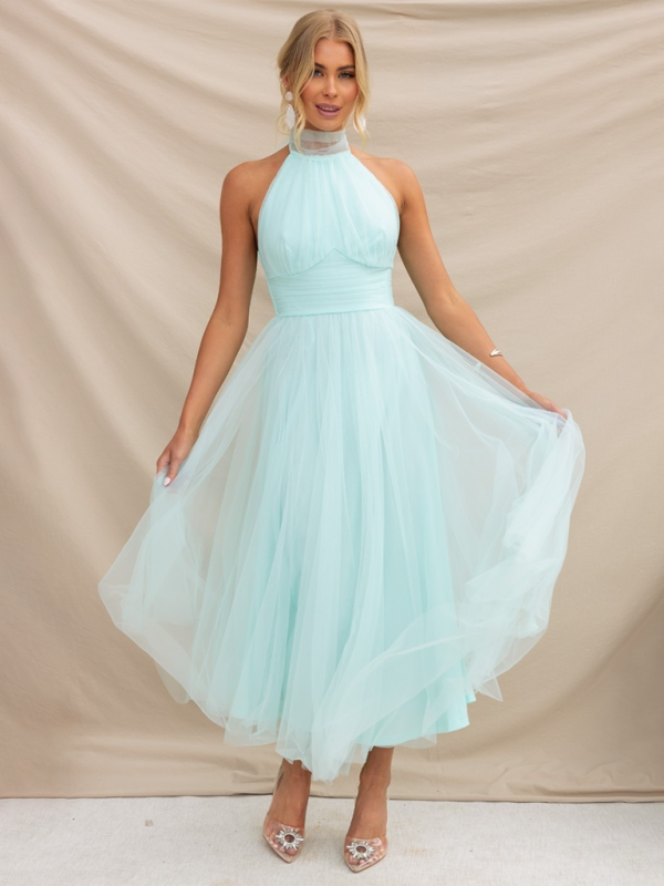 Robe en tulle ajustée et évasée pour femmes pour les réceptions de mariage