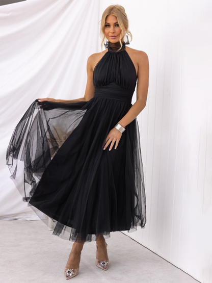 Women's Fit & Flare Tulle Dress for Wedding Receptions