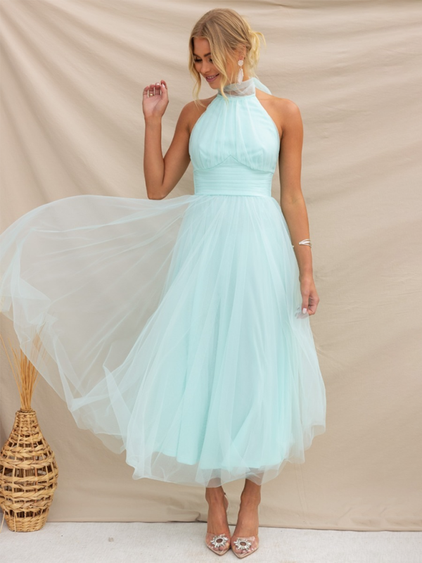 Women's Fit & Flare Tulle Dress for Wedding Receptions