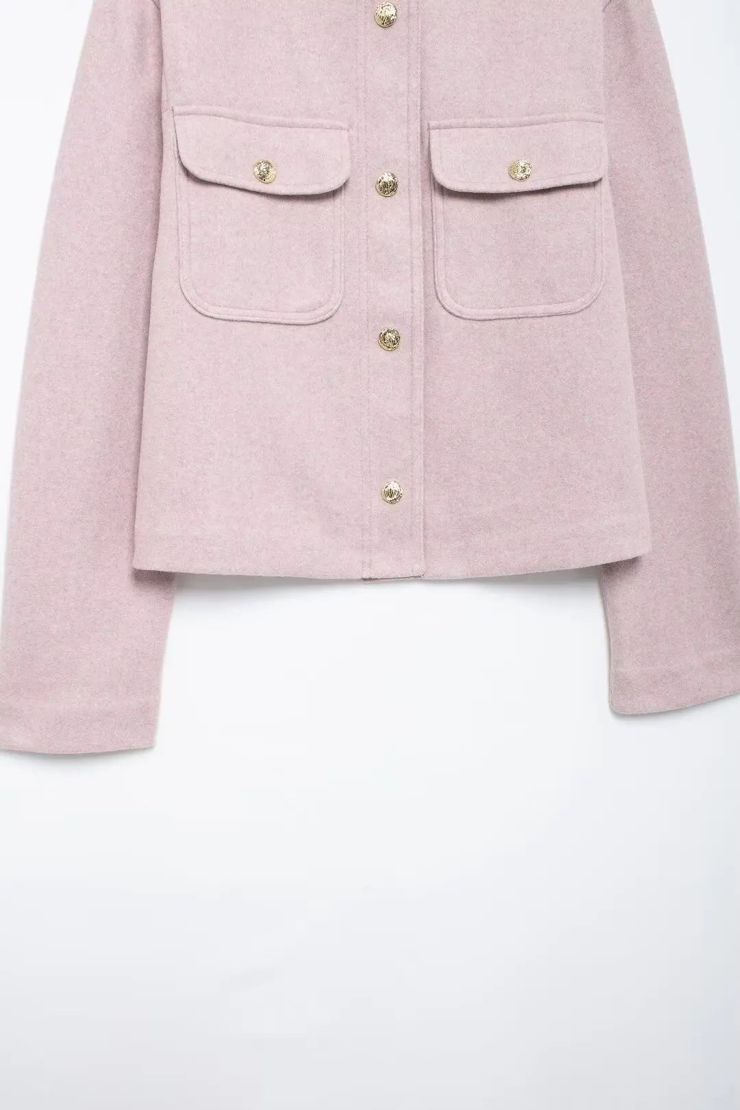 Elegant Jackets - Soft Pink Buttoned Blazer Elegant Dusty Office Jacket