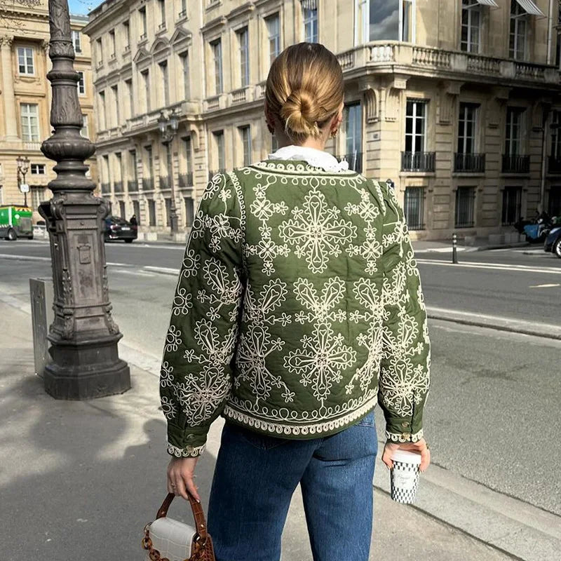 Embroidery Jackets - Floral Finesse Embroidered Jacket