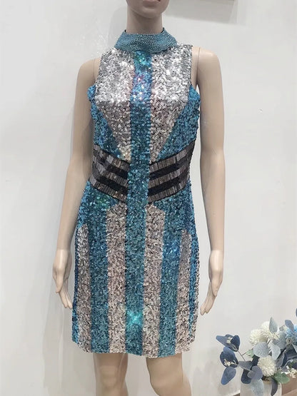 Evening Dresses - Evening Shimmering Sequin Sheath Dress for Special Events