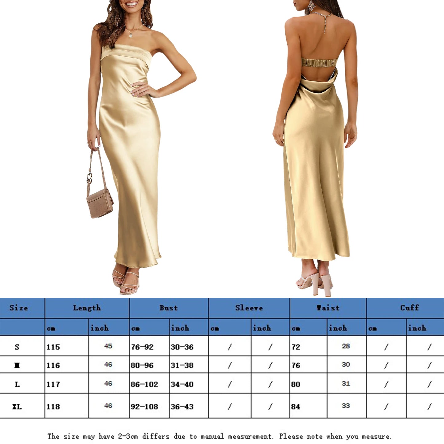 Evening Dresses - Formal Strapless Satin Dress – Perfect for Cocktail Parties