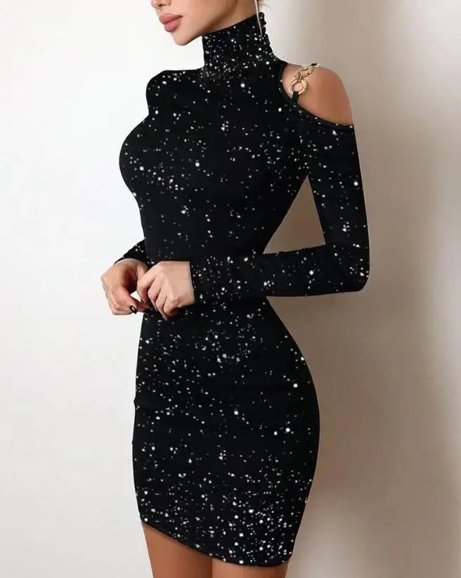 Evening Dresses - Glam Mesh Rhinestone Party Dress – Evening Look