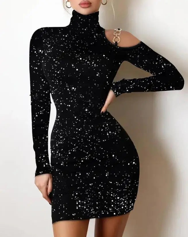 Evening Dresses - Glam Mesh Rhinestone Party Dress – Evening Look