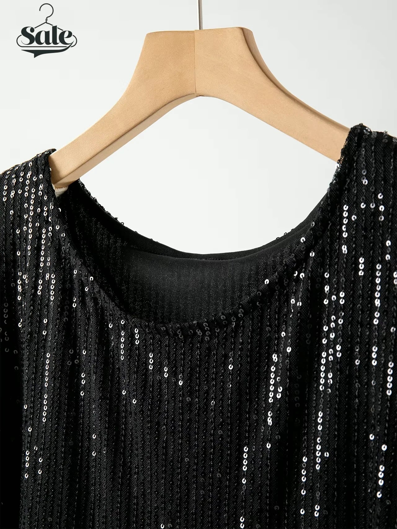 Evening Dresses - Sparkle Round Neck Sequin Dress Party Evening