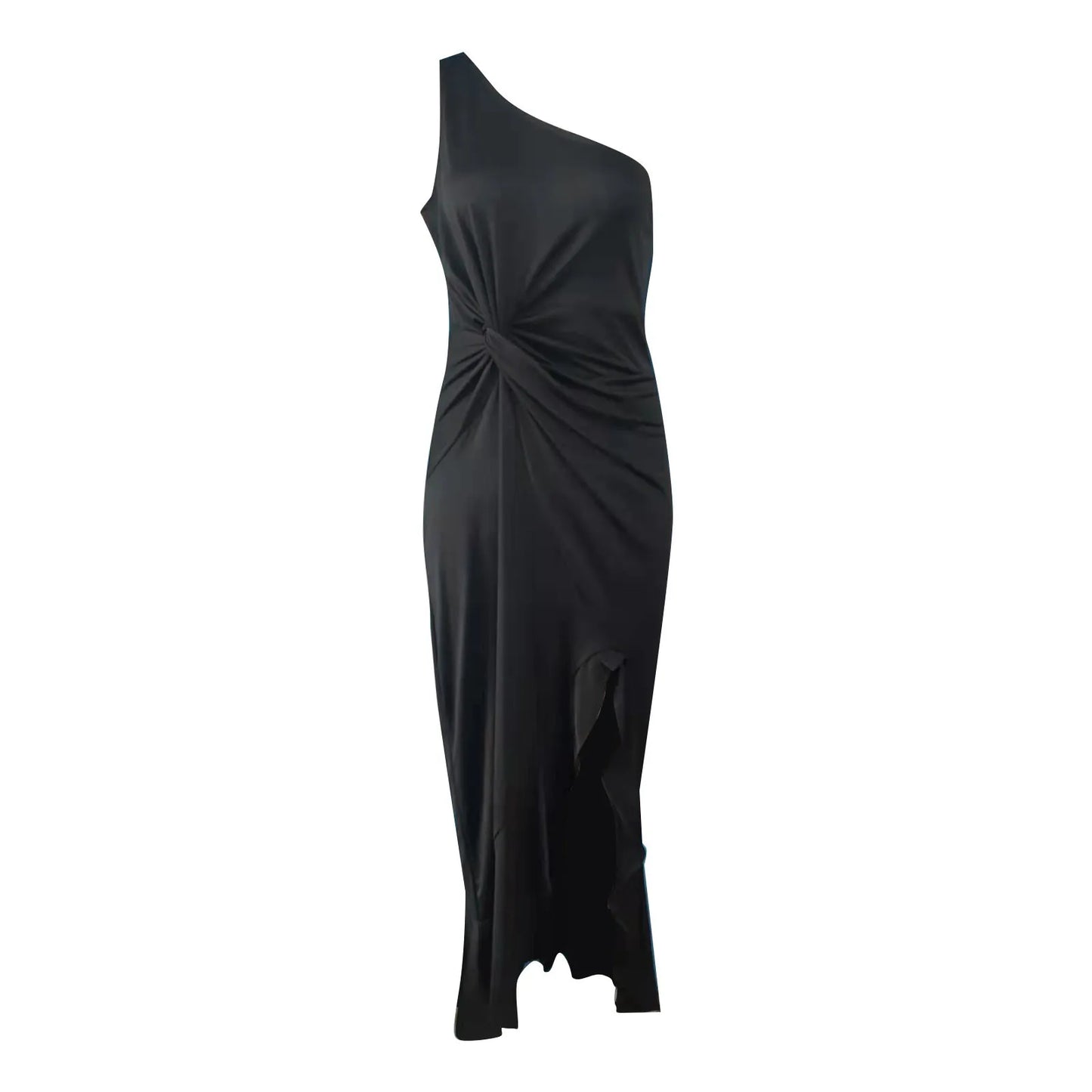 Evening Gown - One Shoulder Ruched Ruffle Formal Evening Maxi Dress