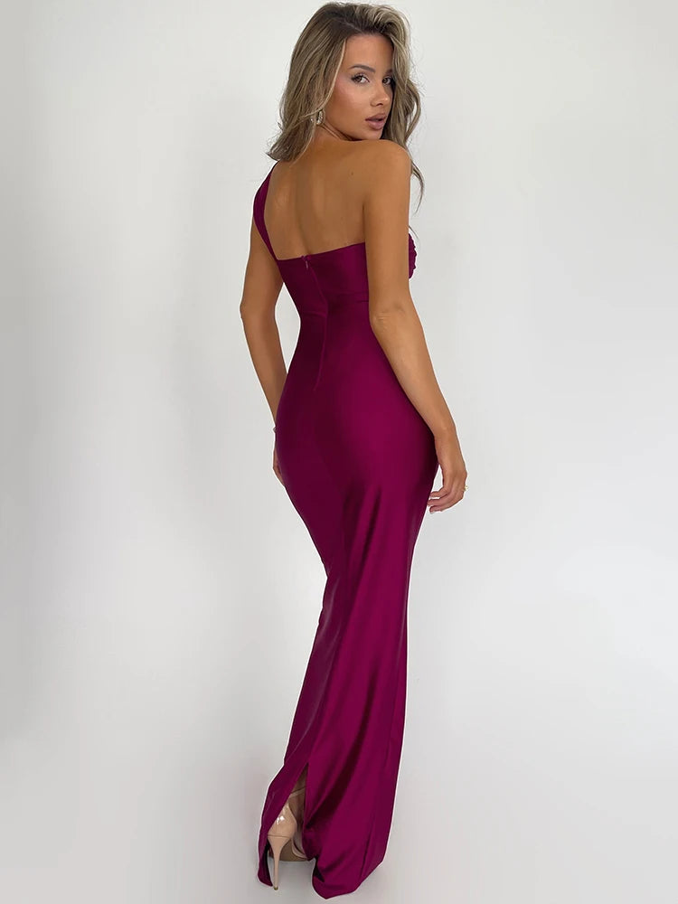 Evening Gown - Stunning One-Shoulder Backless Gown for Special Occasions