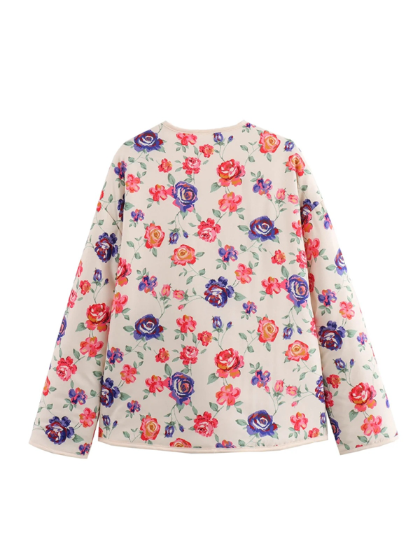 Fall Jackets- Floral Flap Jacket for Women- - Pekosa Women Fashion