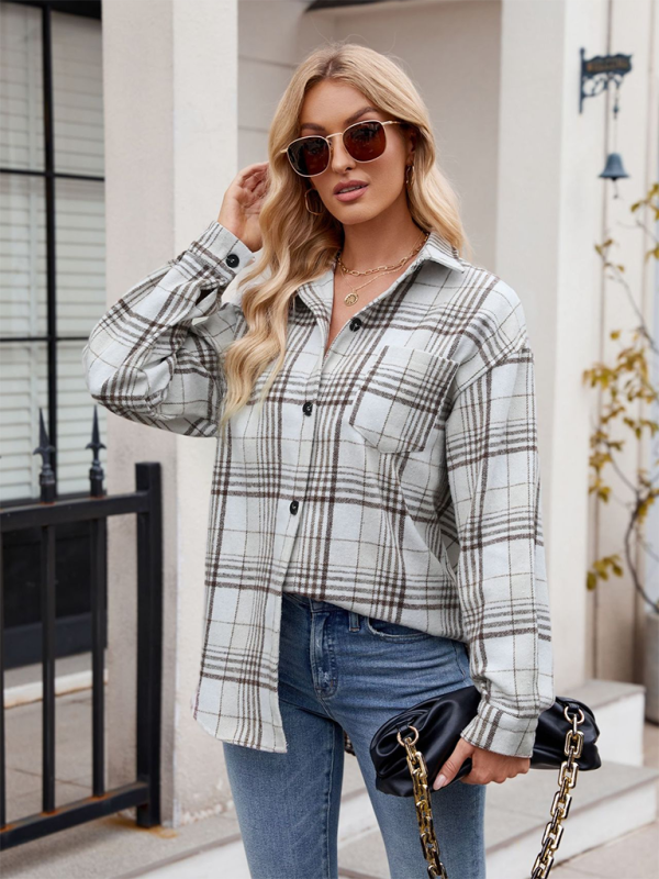 Autumn Essential Women's Plaid Flannel Shirt