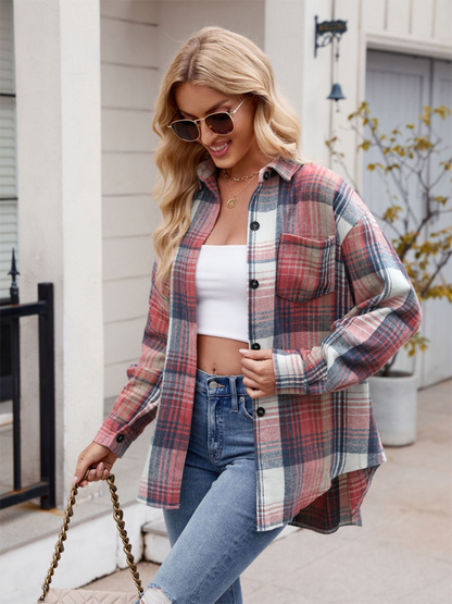 Autumn Essential Women's Plaid Flannel Shirt