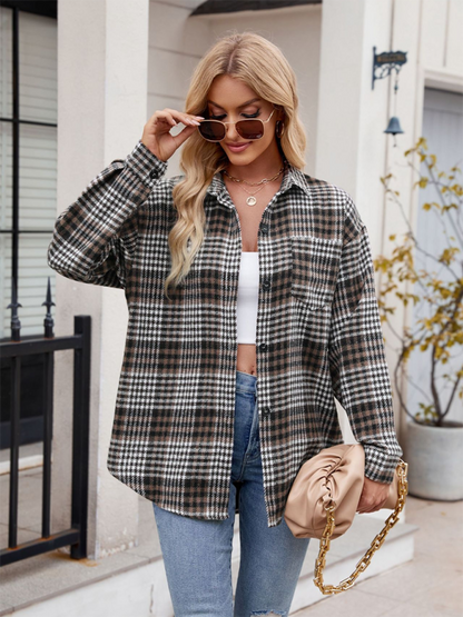 Autumn Essential Women's Plaid Flannel Shirt