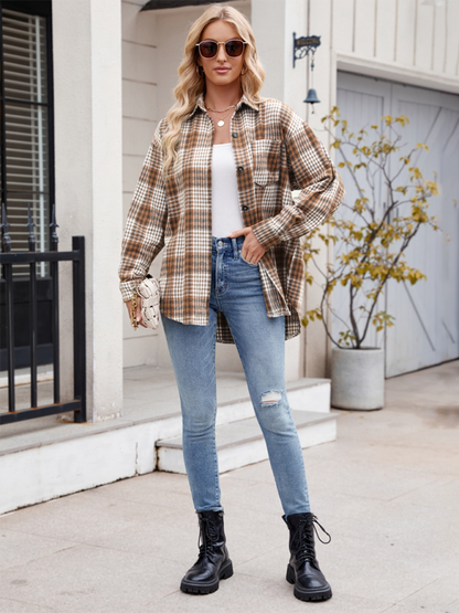 Chemise en flanelle à carreaux pour femmes Autumn Essential