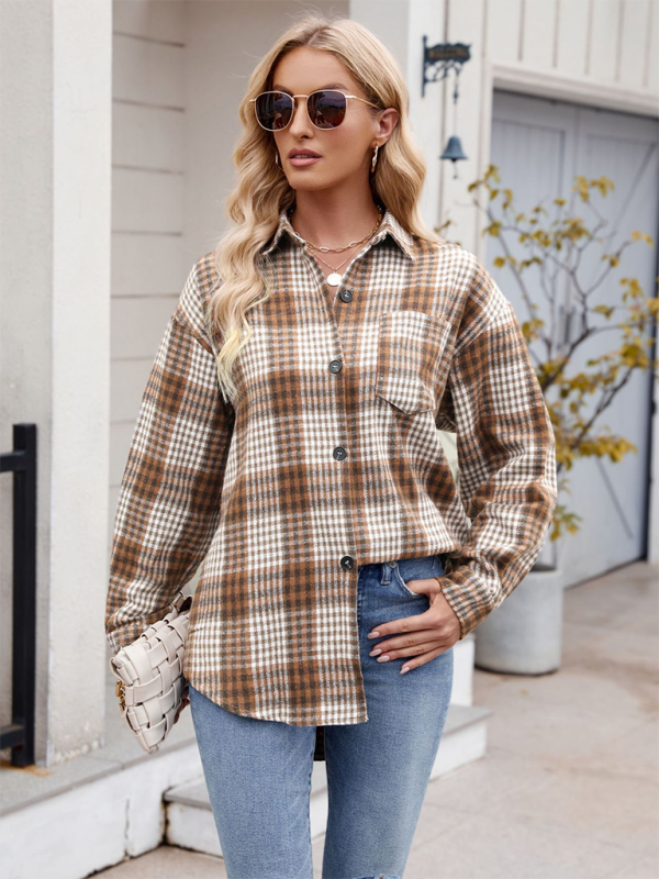 Chemise en flanelle à carreaux pour femmes Autumn Essential