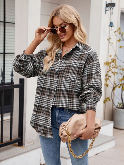 Autumn Essential Women's Plaid Flannel Shirt