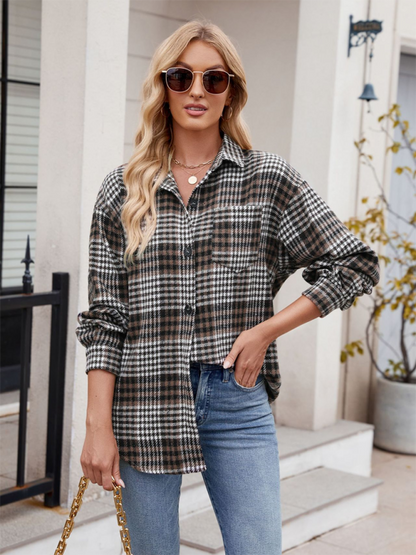 Chemise en flanelle à carreaux pour femmes Autumn Essential